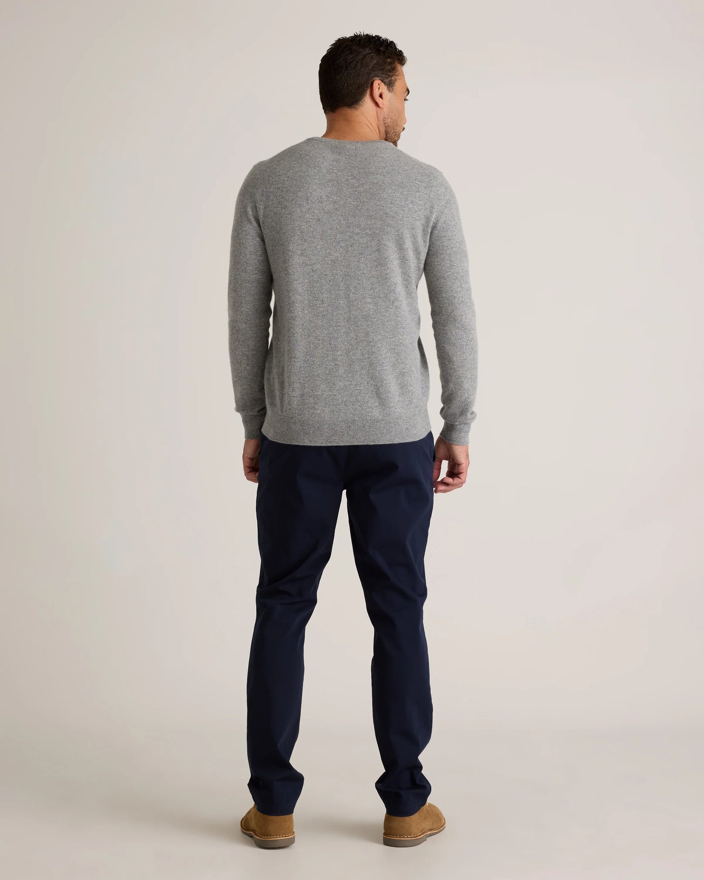 Mongolian Cashmere V-Neck Sweater - S / Oatmeal