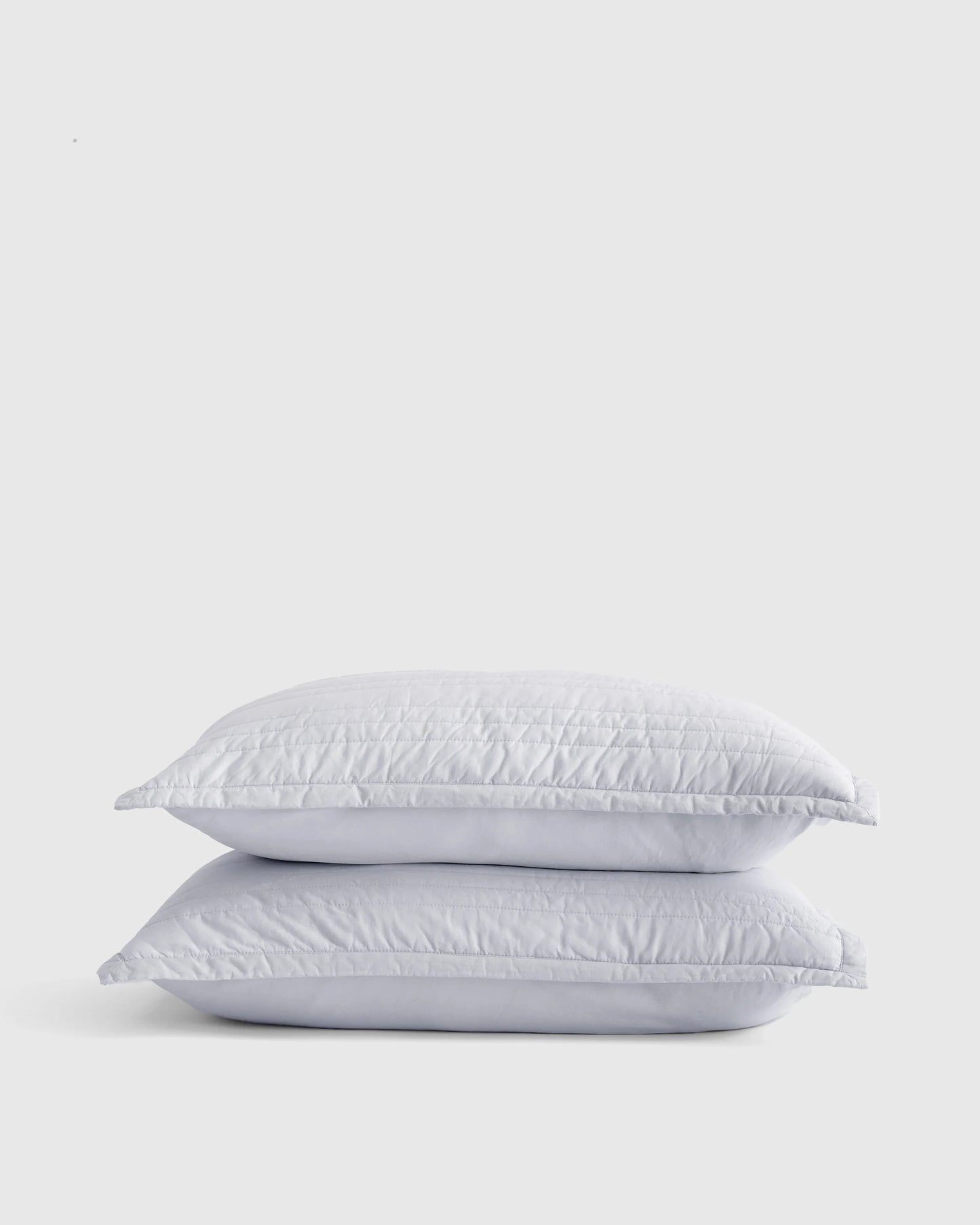 Organic Cotton Stripe Stitch Quilted Sham Set - Standard / White