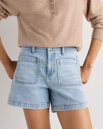 Bella Stretch Patch Pocket Shorts - 24 / Cool Blue