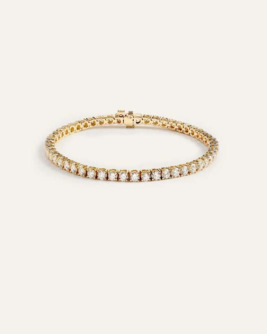 14K Gold Lab Grown Diamond Tennis Bracelet - 7ctw - 6.5" / Yellow Gold