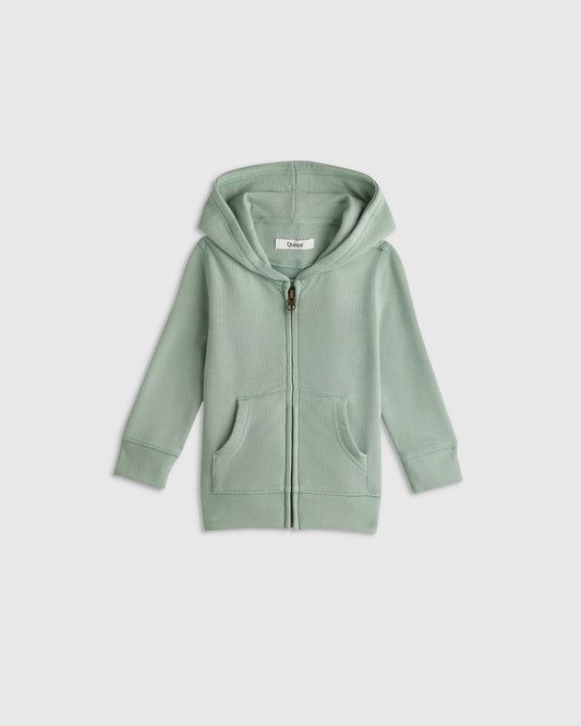SuperSoft Fleece Zip Up Hoodie - 0-3M / Soft Sage