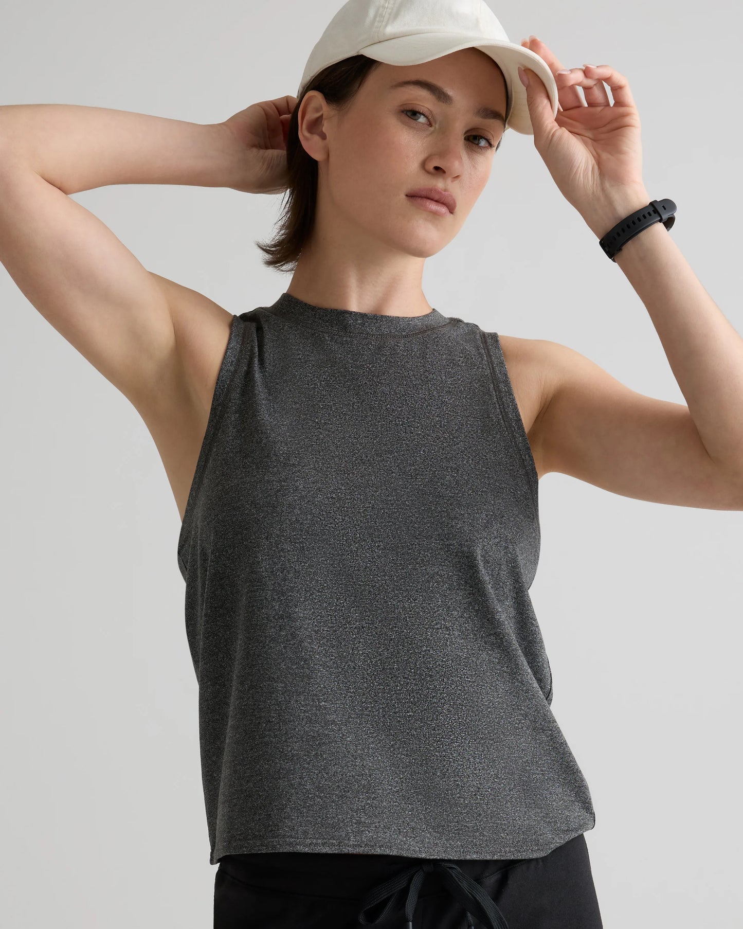 Flowknit Breeze High-Neck Tank - XS / Heather Deep Navy