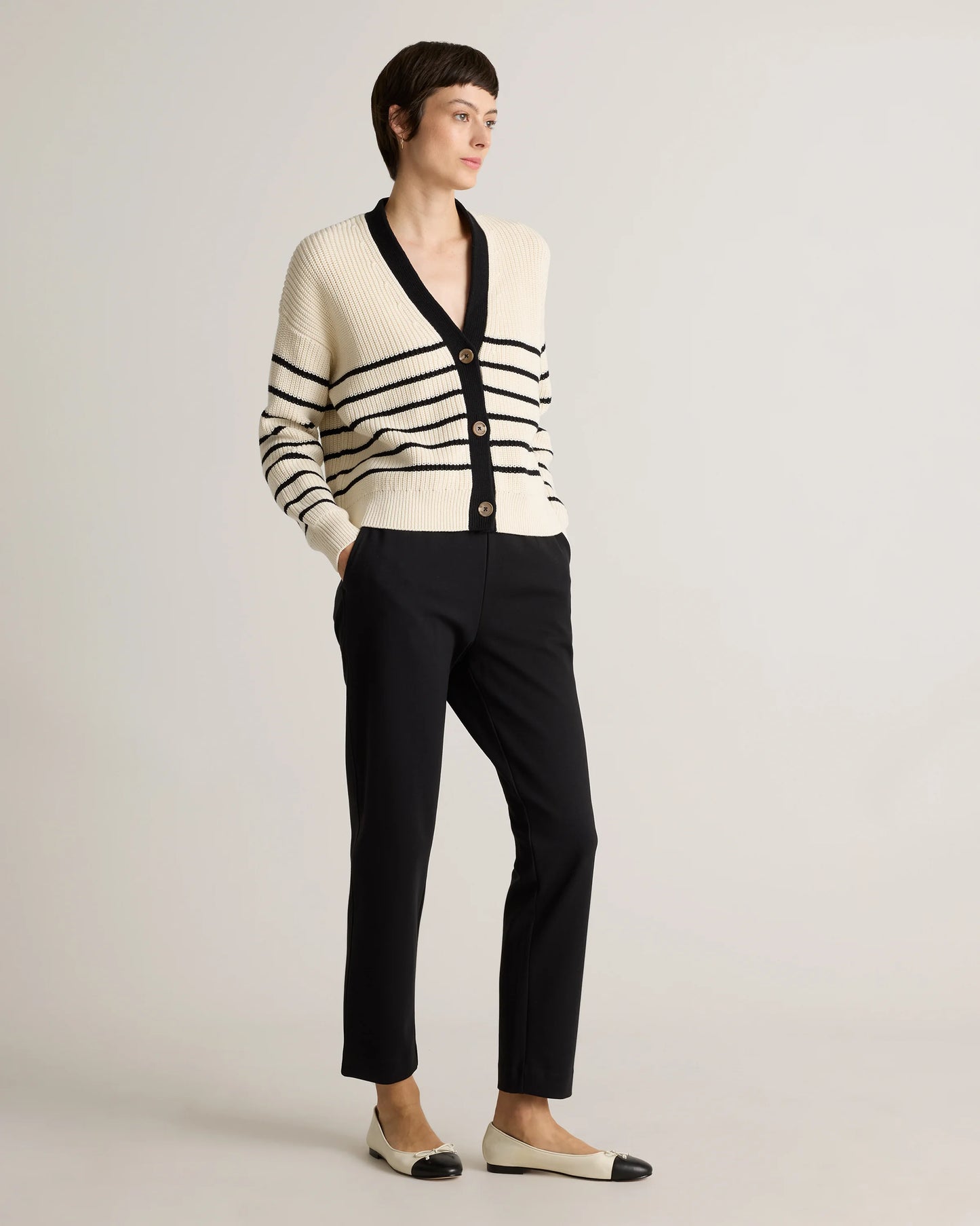 Organic Cotton Double Knit Straight Pants - XS / Soft Camel