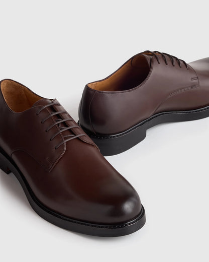 Calfskin Leather Derby - 7 / Brandy