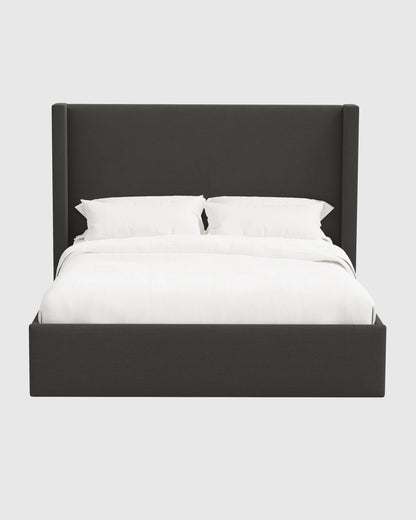 100% Linen Wingback Bed - Full / Canvas