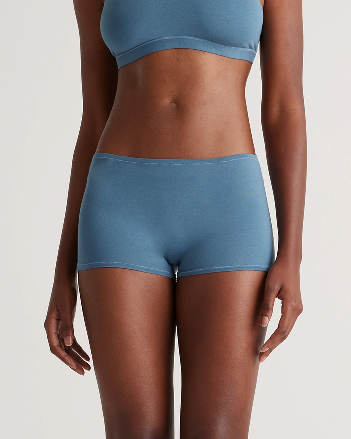 Organic Cotton Boyshort (6-pack) - XS / Black/Soft White/Ocean
