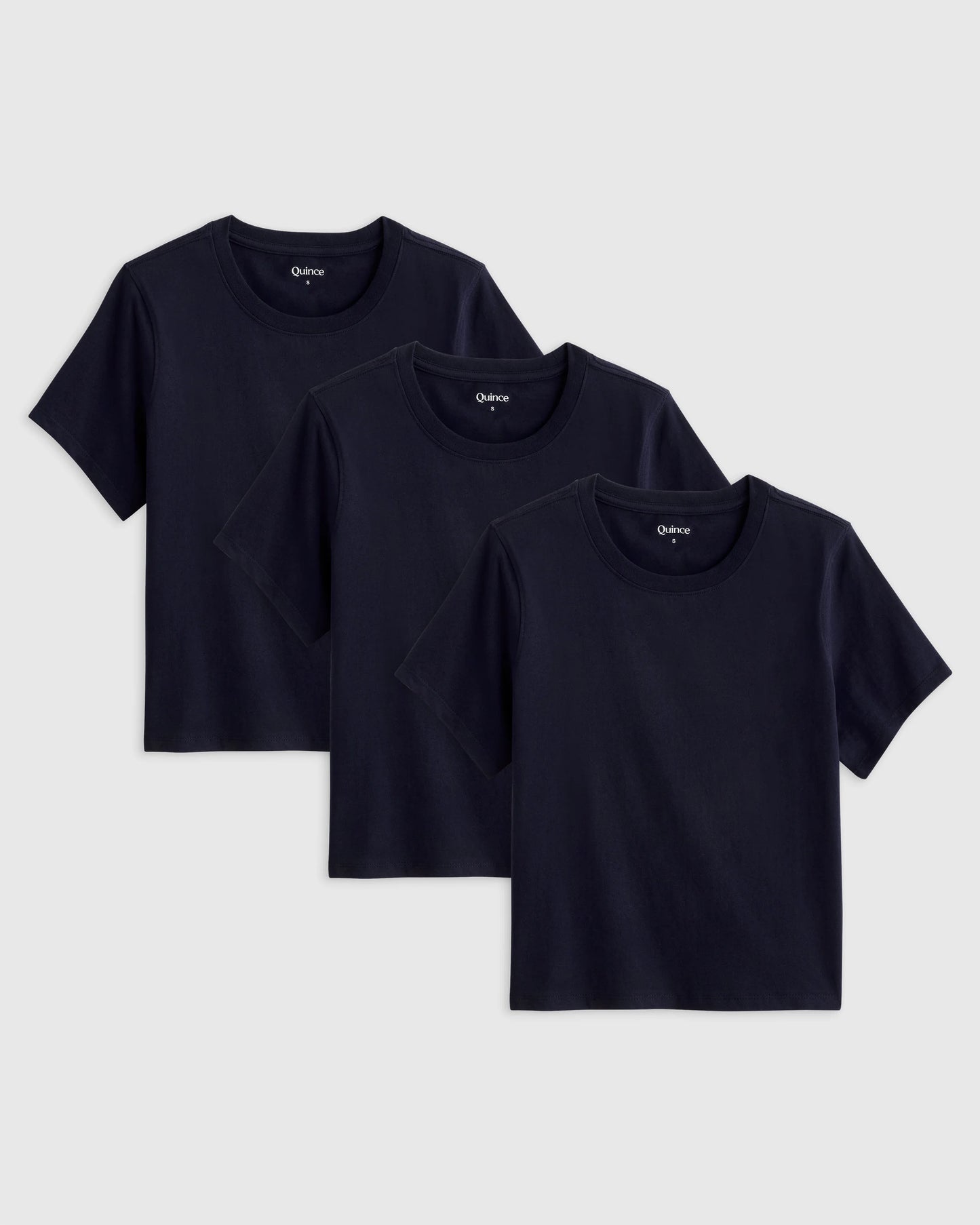 100% Organic Cotton Boxy Crewneck Tee (3-Pack) - XS / Deep Navy