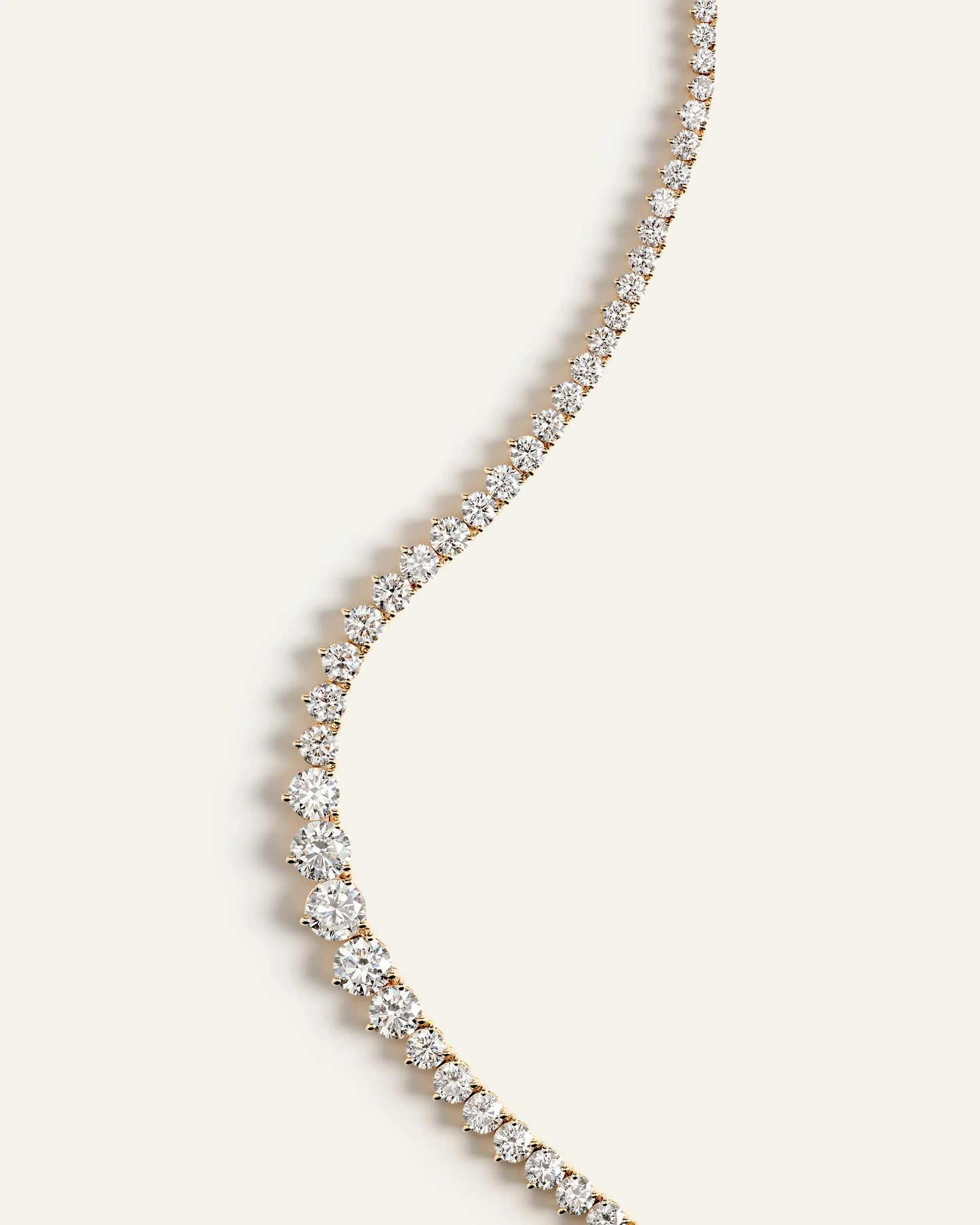 14K Gold Lab Grown Diamond Graduated Tennis Necklace - 10ctw - One Size / Yellow Gold