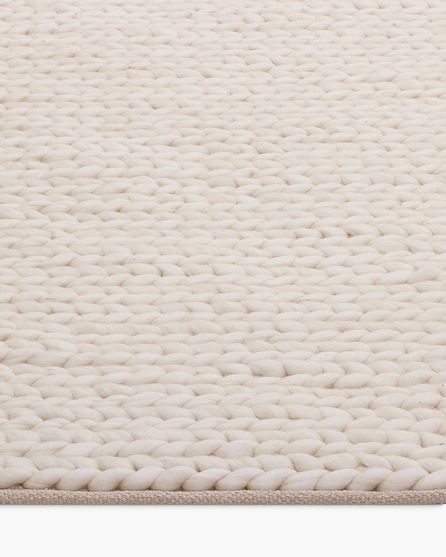 Chunky Hand Braided Wool Rug - 3' x 5' / Neutral