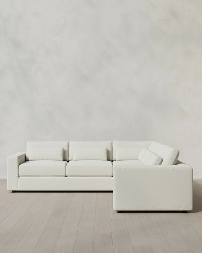 Ashford Deep Seat L Sectional in Performance Basketweave - 119x119 / Fog