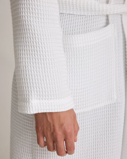 Organic Turkish Waffle Robe - XS / White
