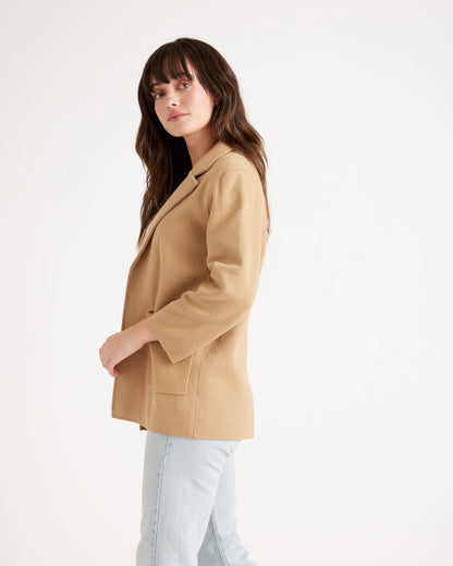 100% Organic Cotton Knit Blazer - XS / Heather Dove Grey