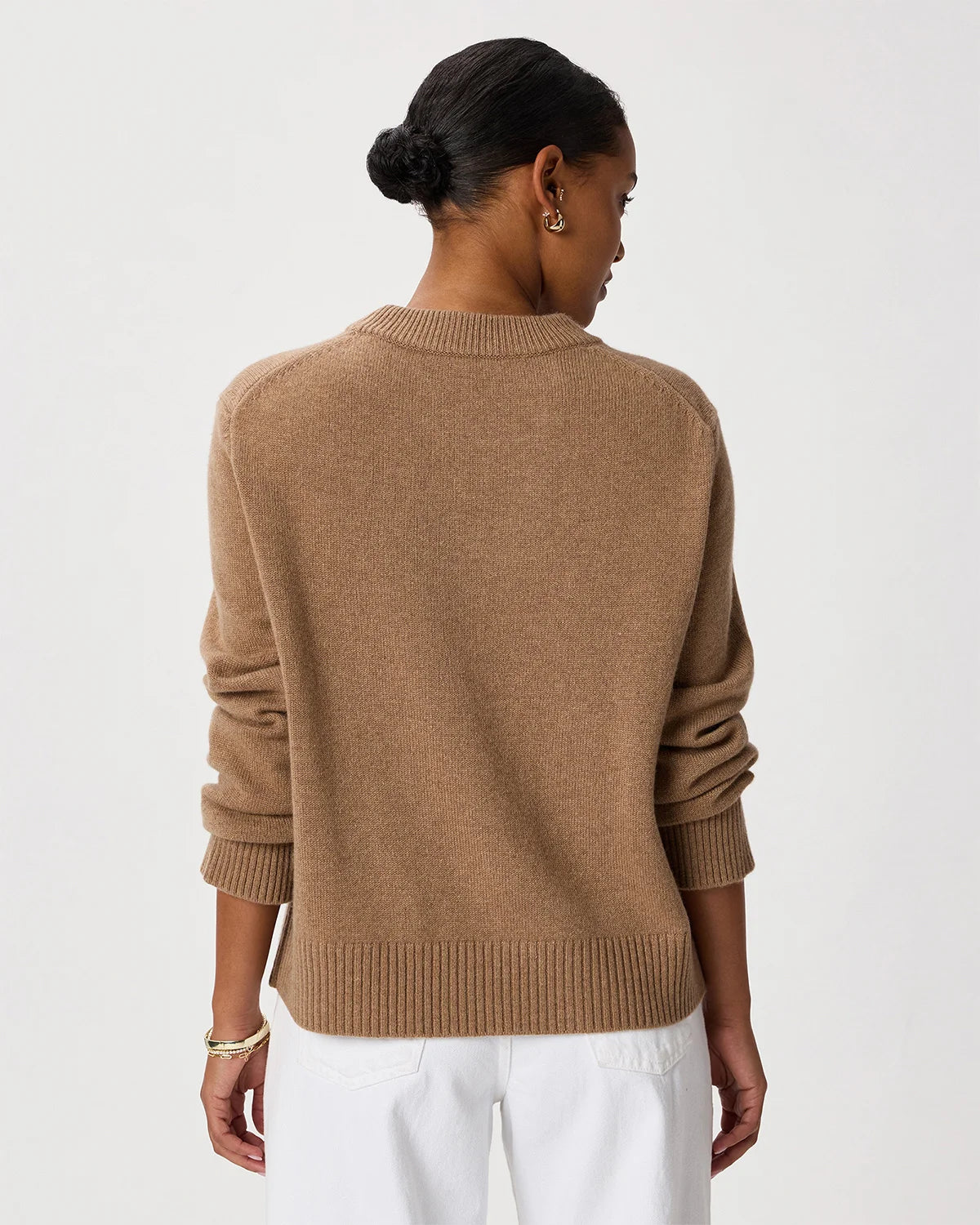 Mongolian Cashmere Oversized Crewneck Sweater - XS / Brown