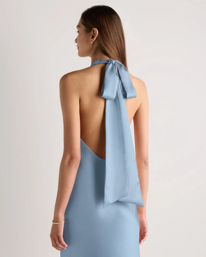 Catalina Stretch Satin Dress - 0 / Garden Sage Green