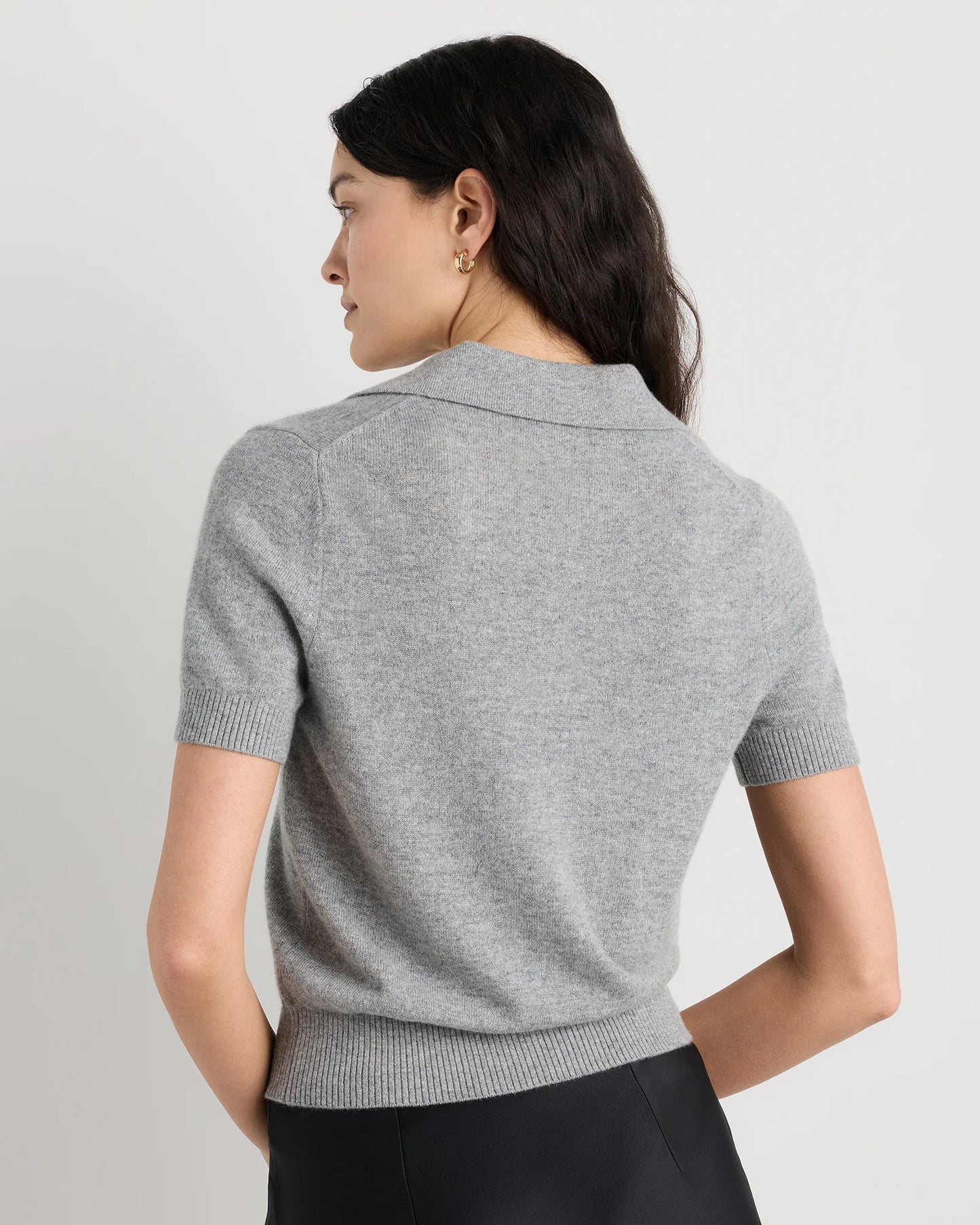 Mongolian Cashmere Short Sleeve Polo - XS / Oatmeal