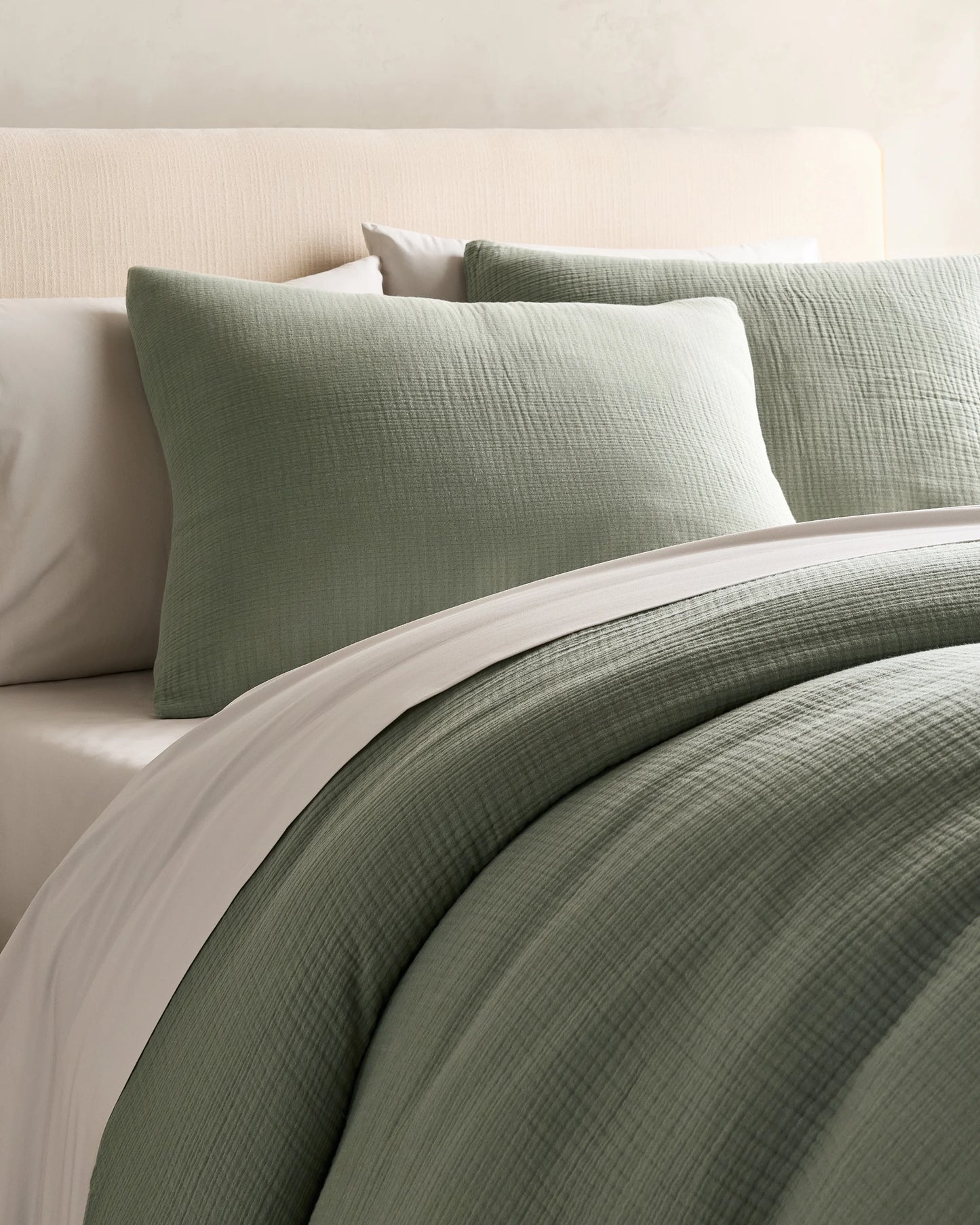 Organic Cotton Gauze Duvet Cover Set - Twin / Dried Sage