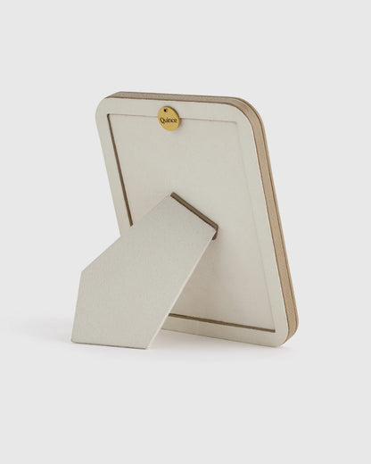 Shagreen Leather Picture Frames - (Set of 2) - Set: 4x6, 5x7 / Cream