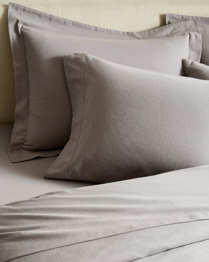 Luxury Organic Flannel Duvet Cover Set - Twin / Grey