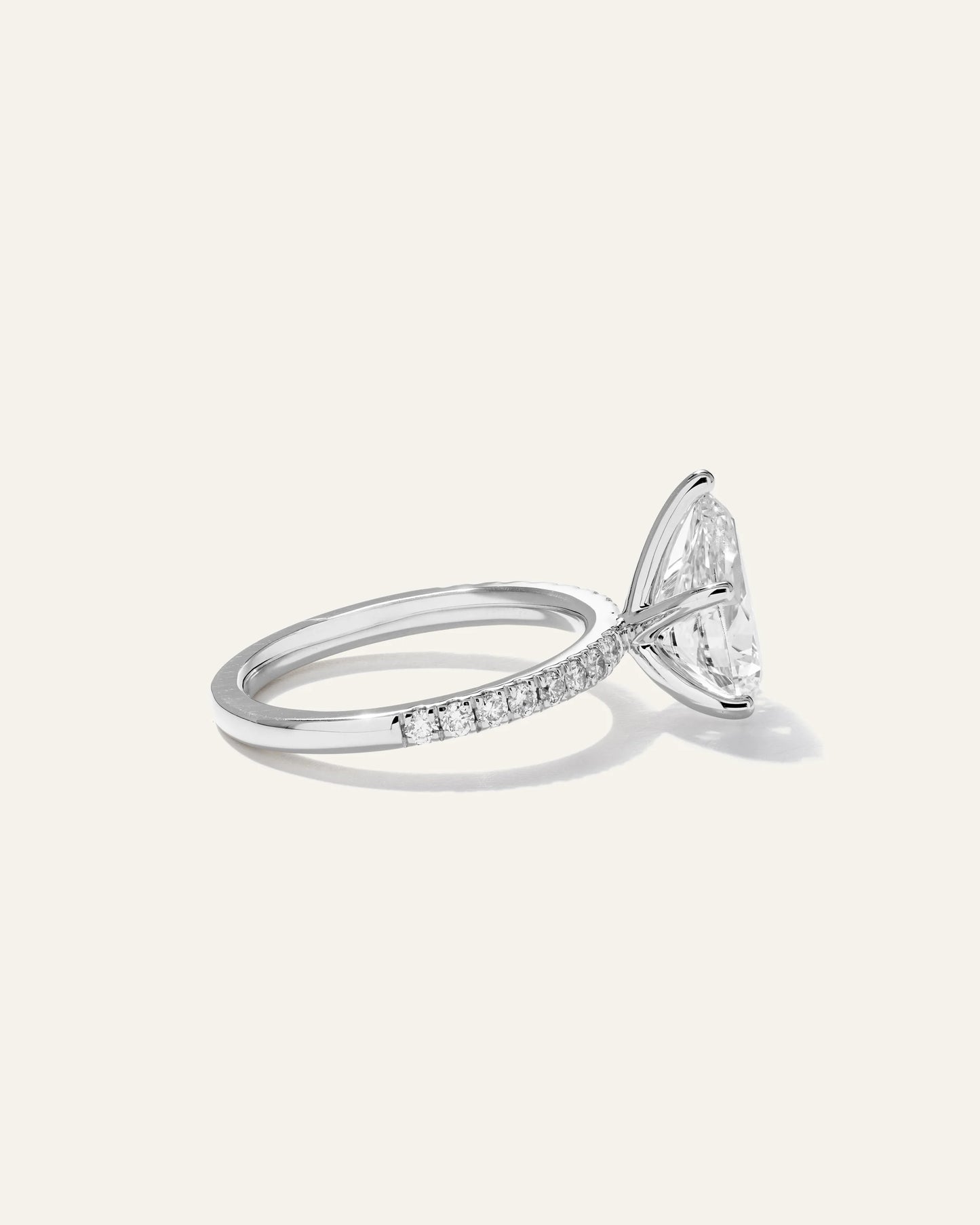 Lab Grown Diamond Pear Petite Pave Engagement Ring - 2.5ct - 4 / Yellow Gold