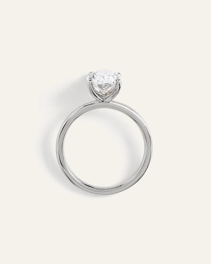 Lab Grown Diamond Oval Comfort Fit Engagement Ring - 2.5ct - 4 / Yellow Gold