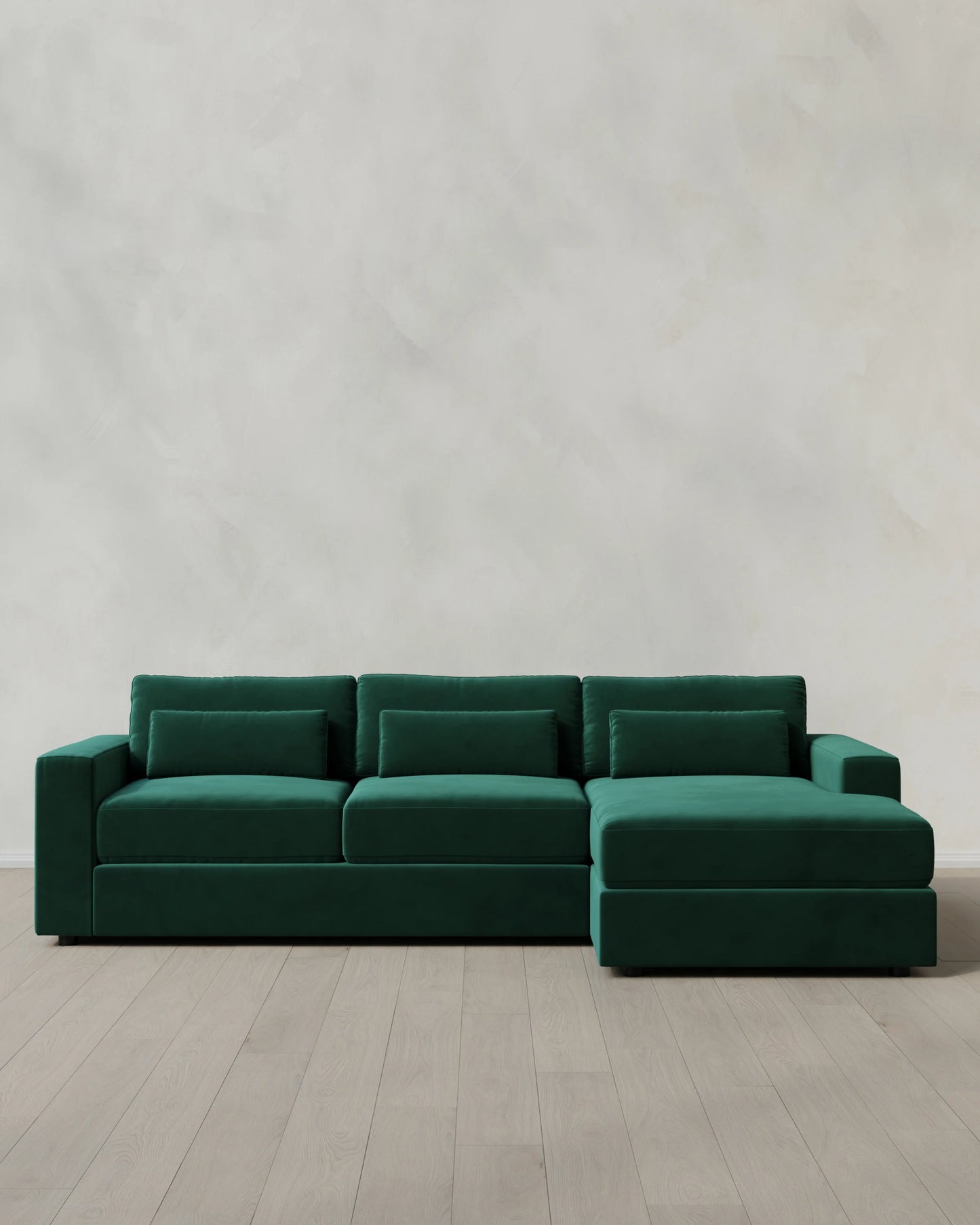 Ashford Deep Seat Chaise Sectional in Performance Velvet - 119" Right Arm / Rust