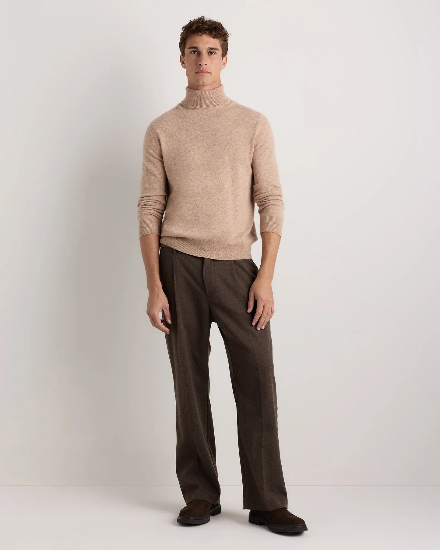 Mongolian Cashmere Turtleneck Sweater - S / Black