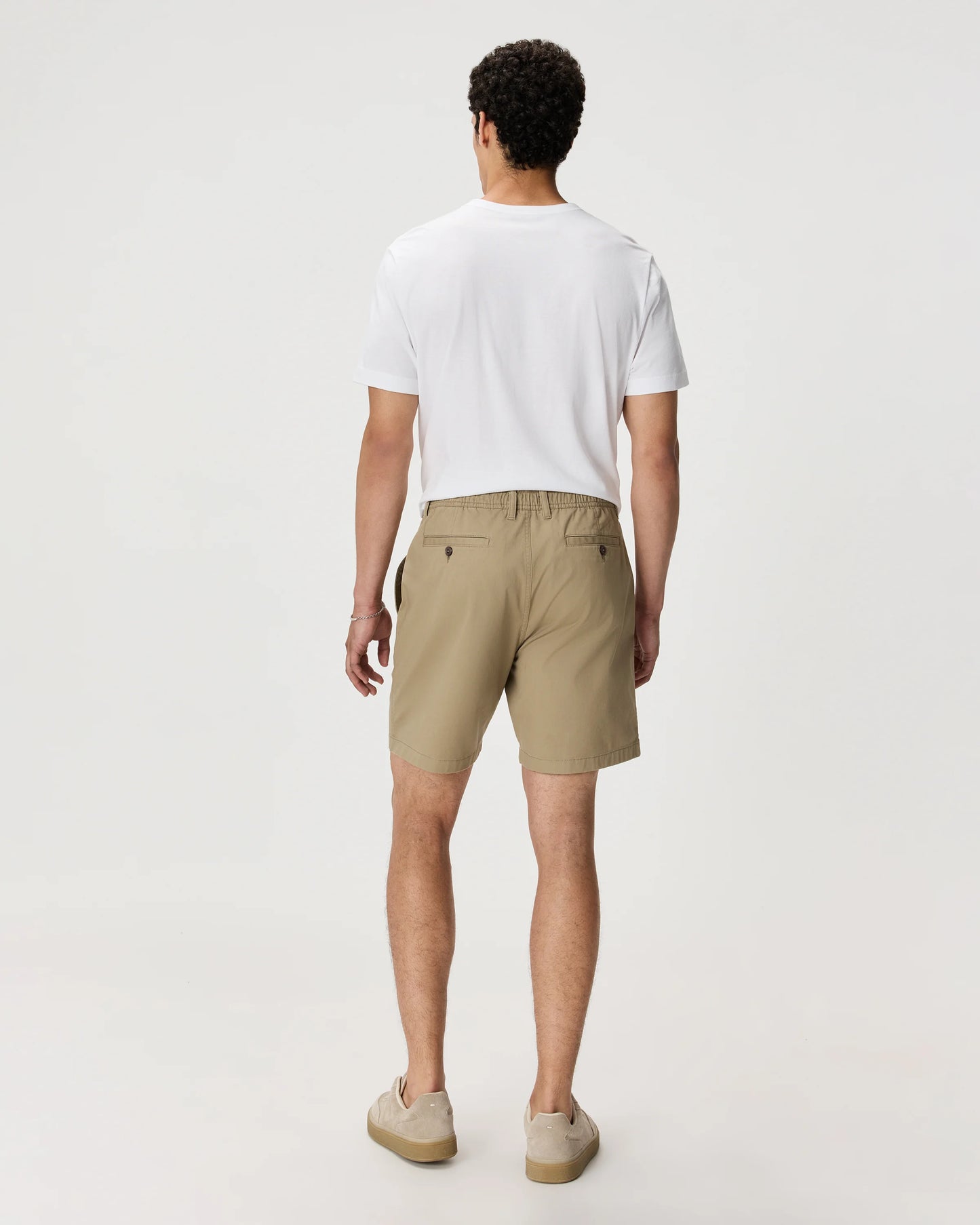 Organic Stretch Cotton Pull On Chino Shorts - 7" - XS / Sand Dune