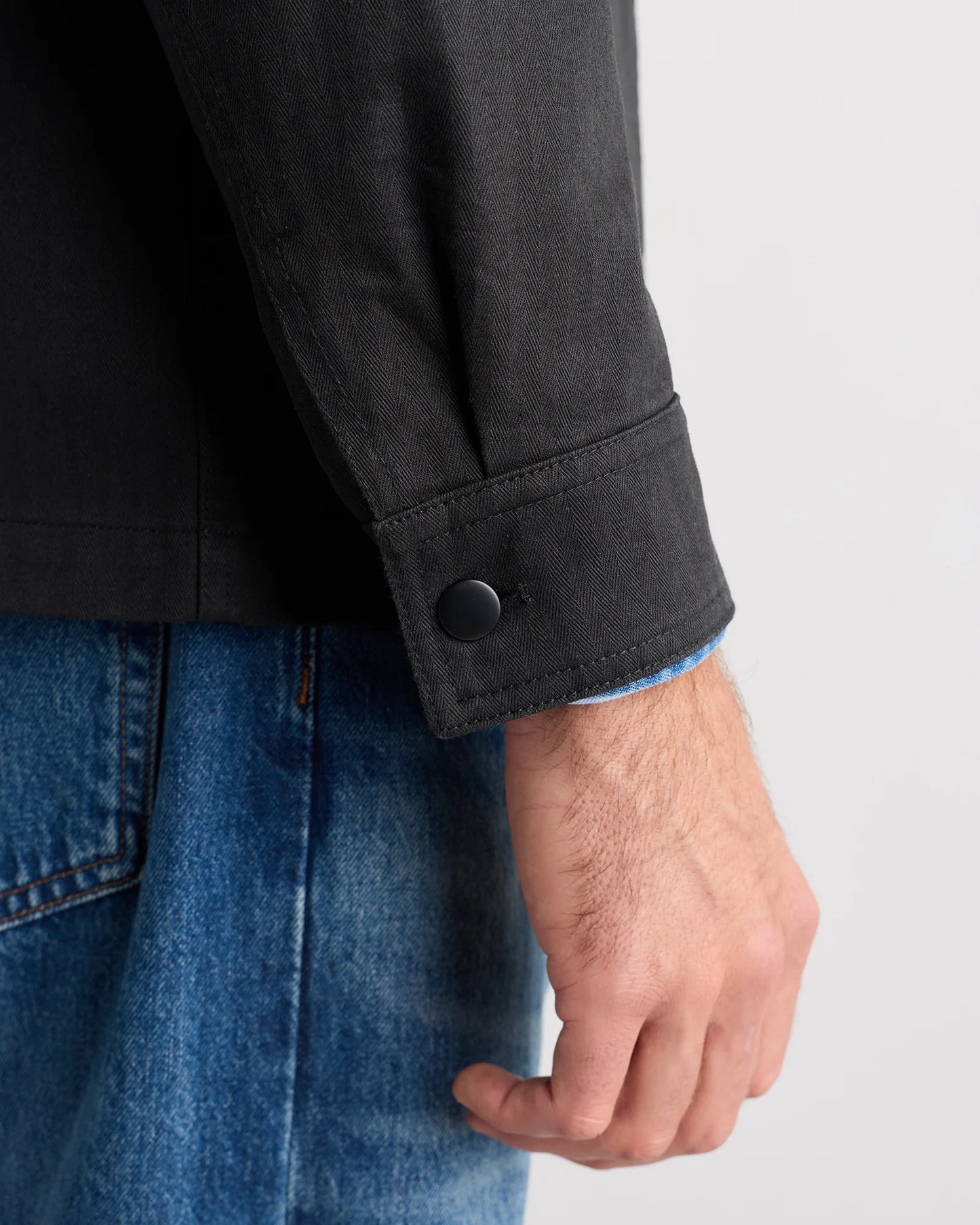 100% Organic Herringbone Twill Shirt Jacket - S / Military Olive