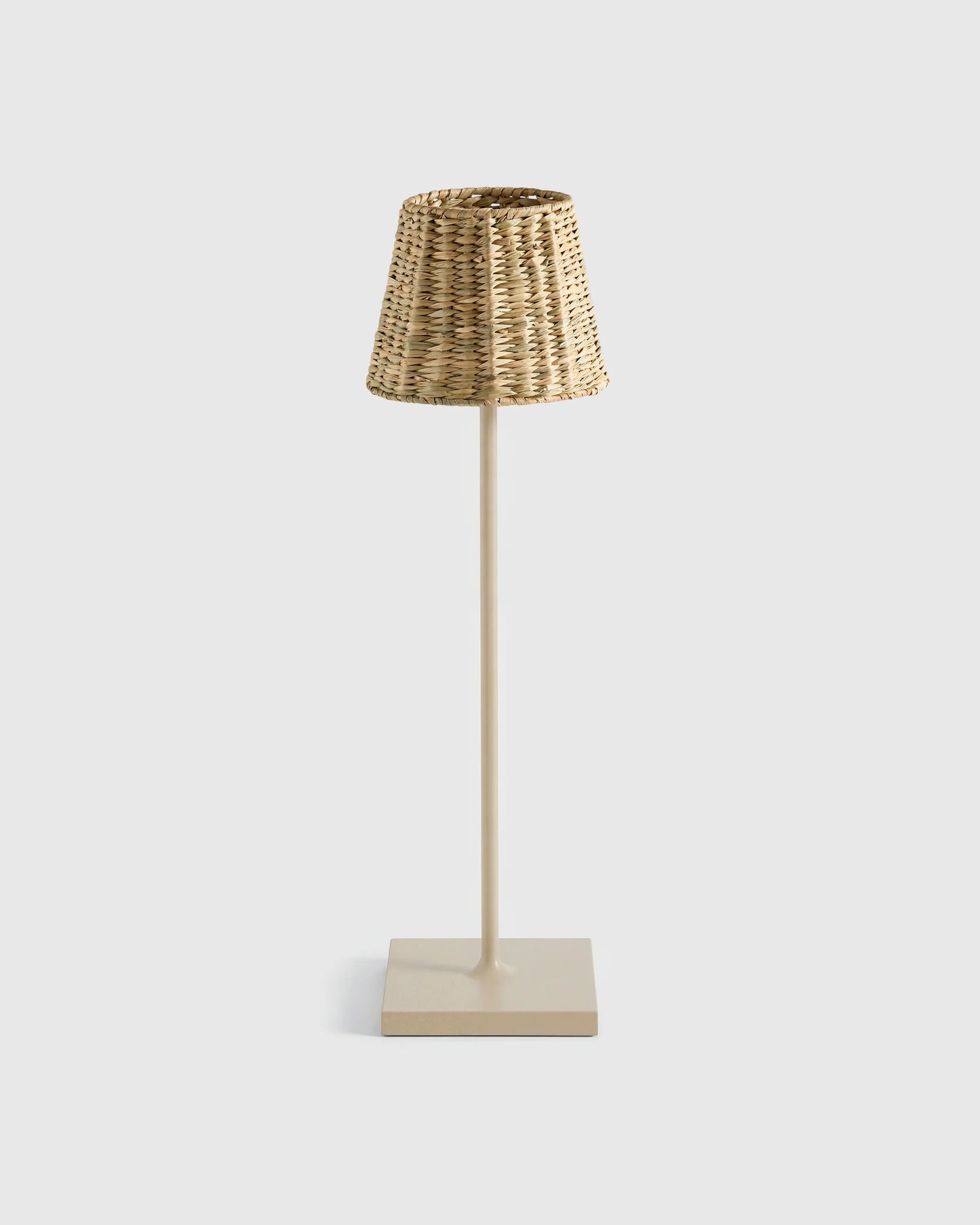 Poldina Pro Rechargeable Table Lamp with Seagrass Shade by Zafferano - Regular / White