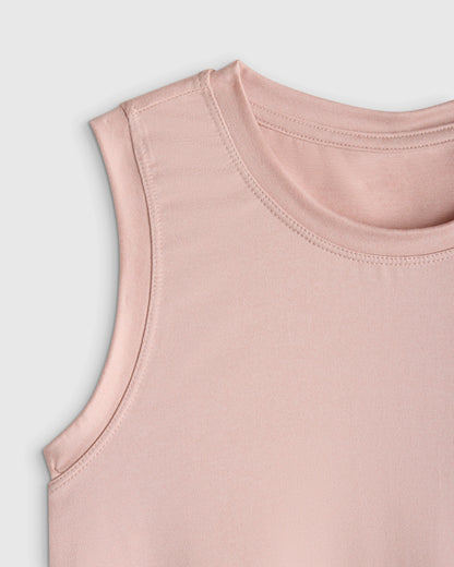 Girls Flowknit Breeze Tank - 6 / Shell Pink