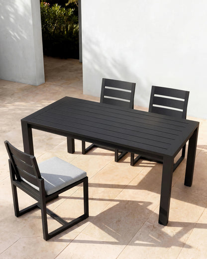 Linear Aluminum Outdoor Dining Table - 72" / Dark Charcoal