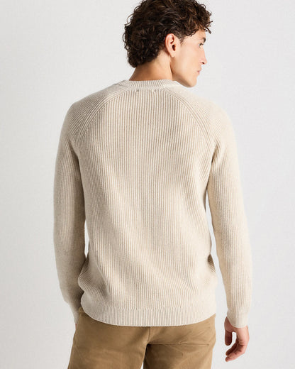 100% Organic Cotton Ribbed Crewneck Sweater - XS / Bahia Blue
