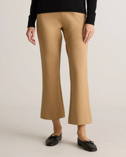 Organic Cotton Double Knit Kick Flare Pants - XS / Heather Charcoal Grey