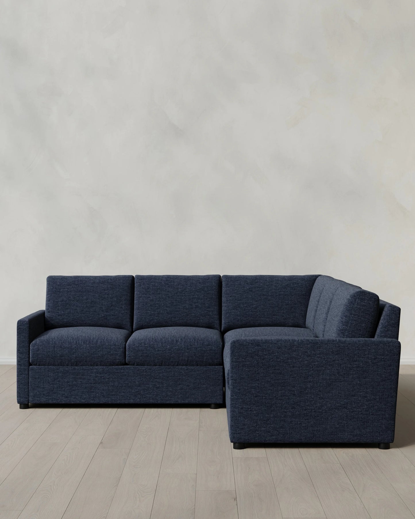 Brennan L Sectional in Performance Chenille Linen Blend - 99x99 / Snow