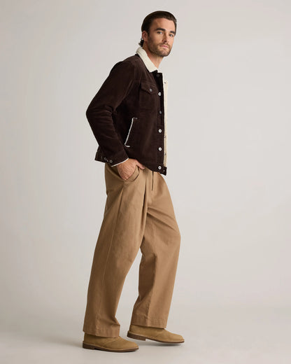 Organic Stretch Corduroy Sherpa-Lined Trucker Jacket - S / Espresso