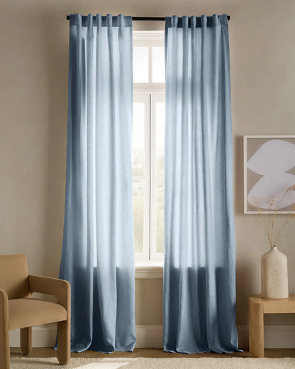 European Linen Curtain - Single Panel - 48x84 / Flax