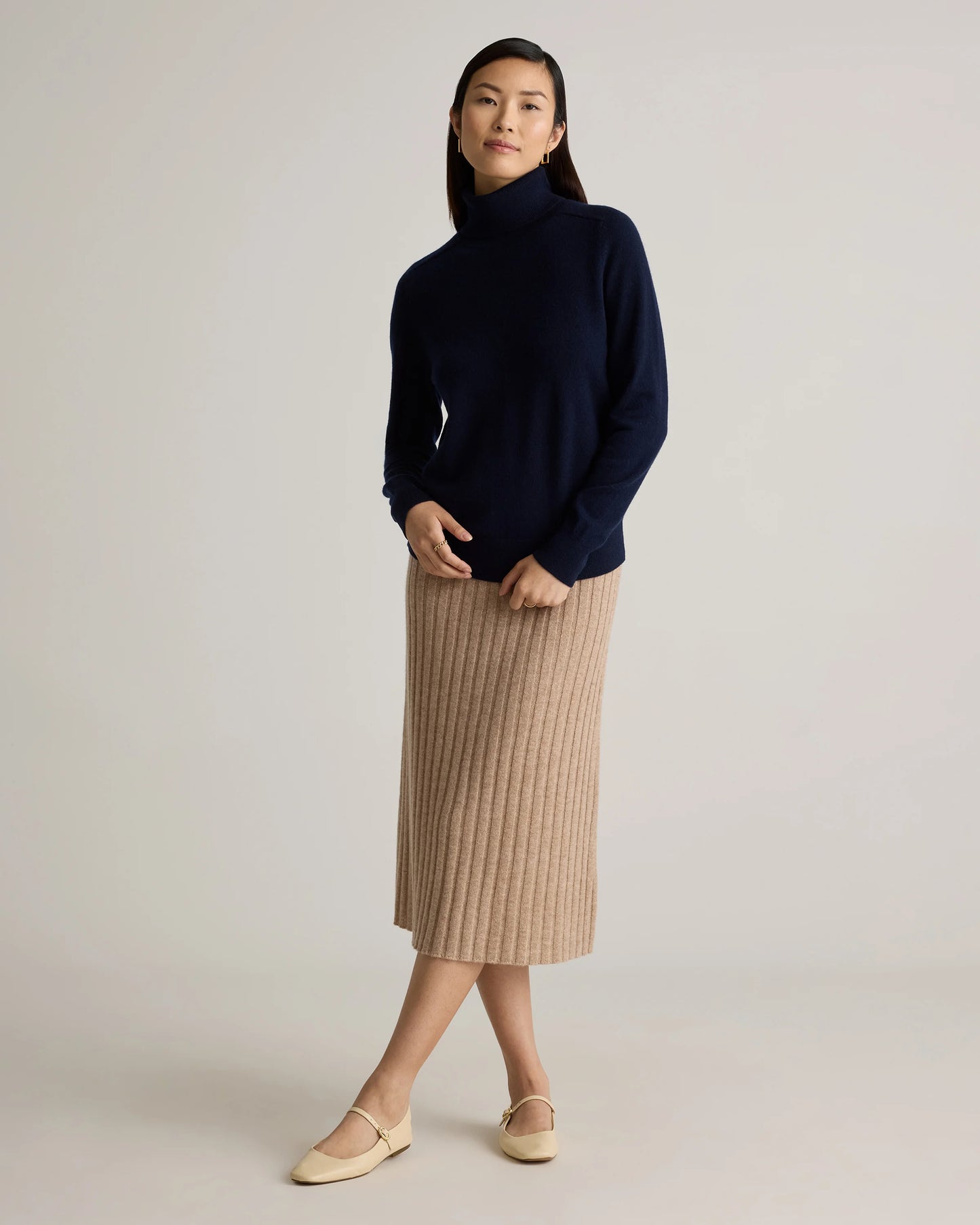 Mongolian Cashmere Turtleneck Sweater - XS / Heather Grey