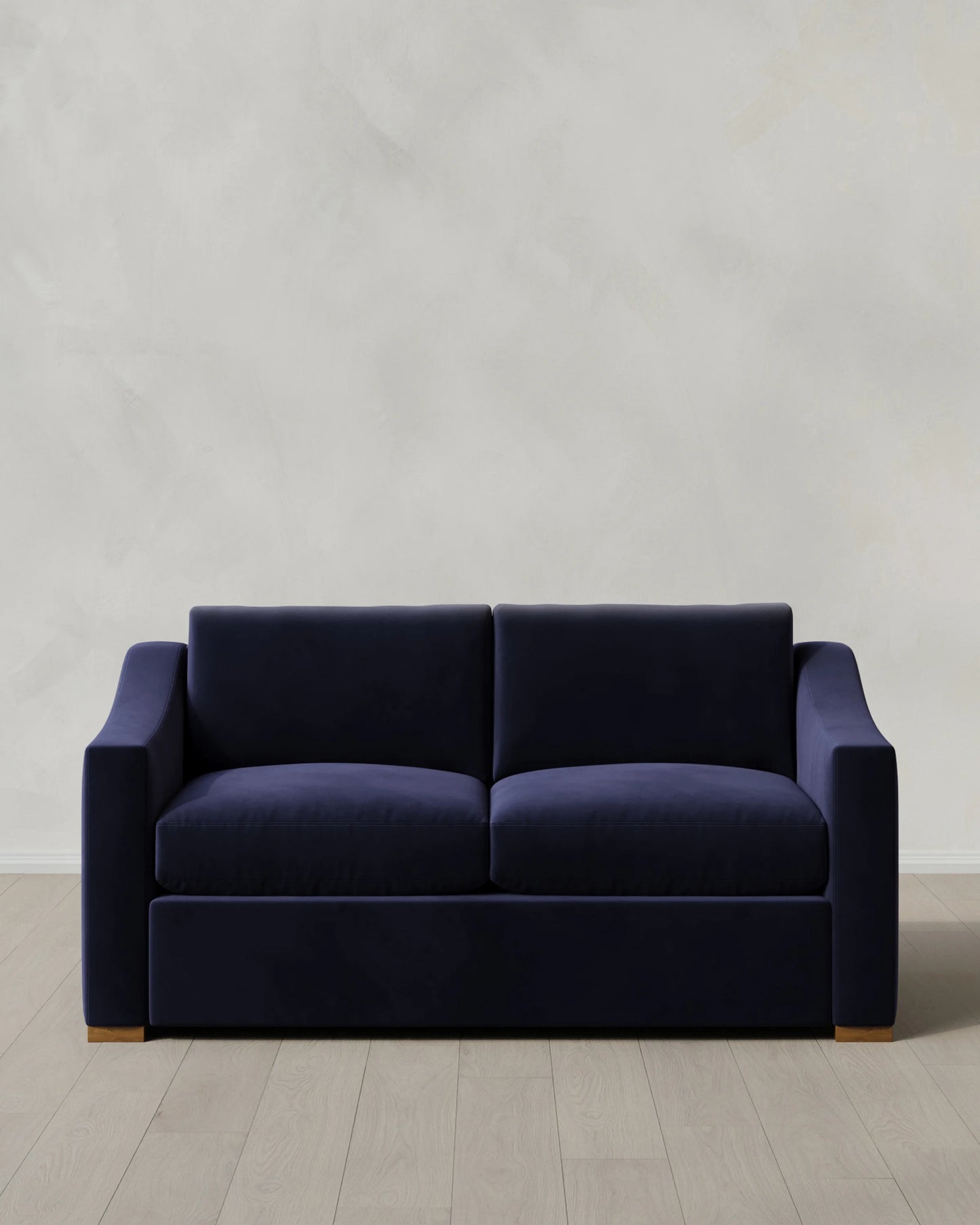 Hollis Slope Arm Sofa in Performance Velvet - 72" / Ivory