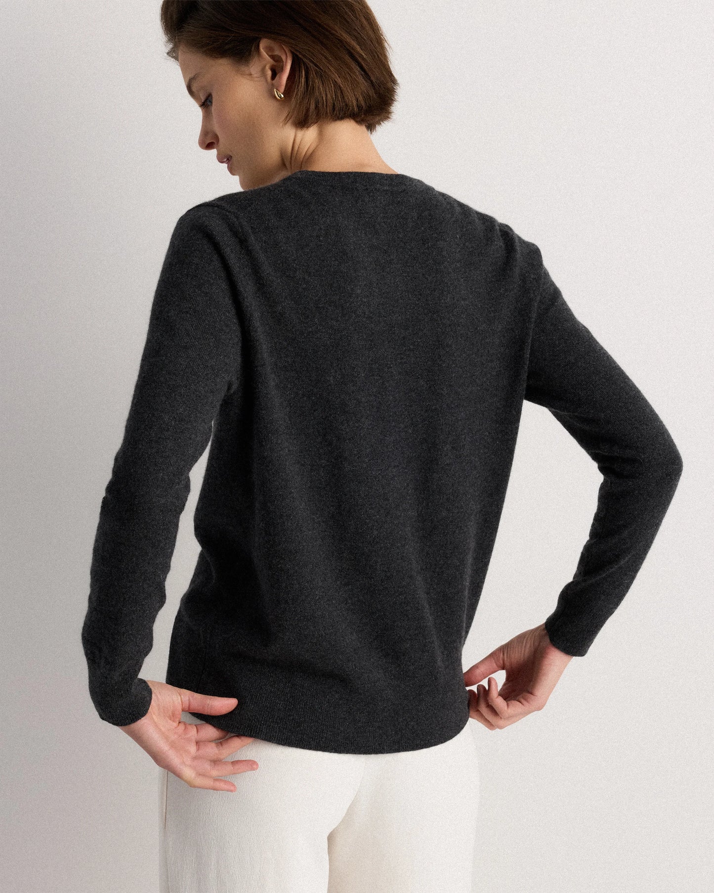 Mongolian Cashmere Cardigan Sweater - XS / Black