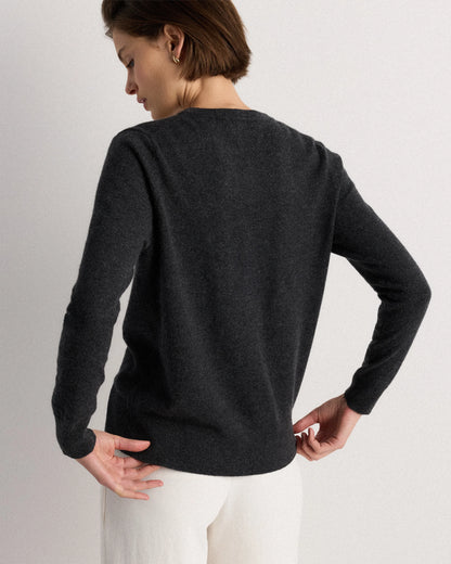 Mongolian Cashmere Cardigan Sweater - XS / Black