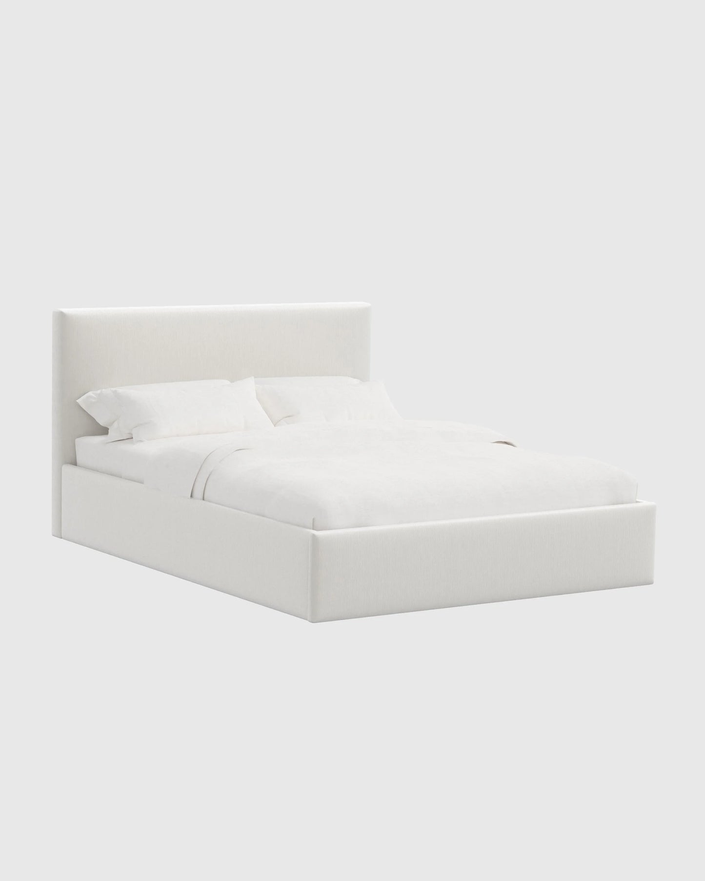 Square Bed in Performance Velvet - Full / Chocolate