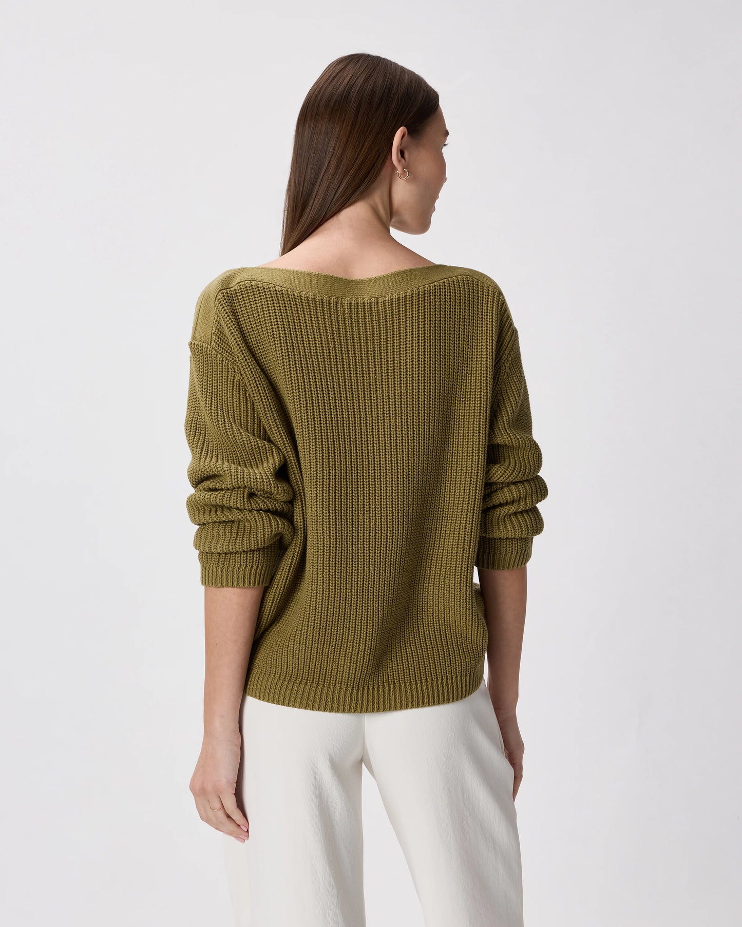 100% Organic Cotton Fisherman Boatneck Sweater - XS / Navy