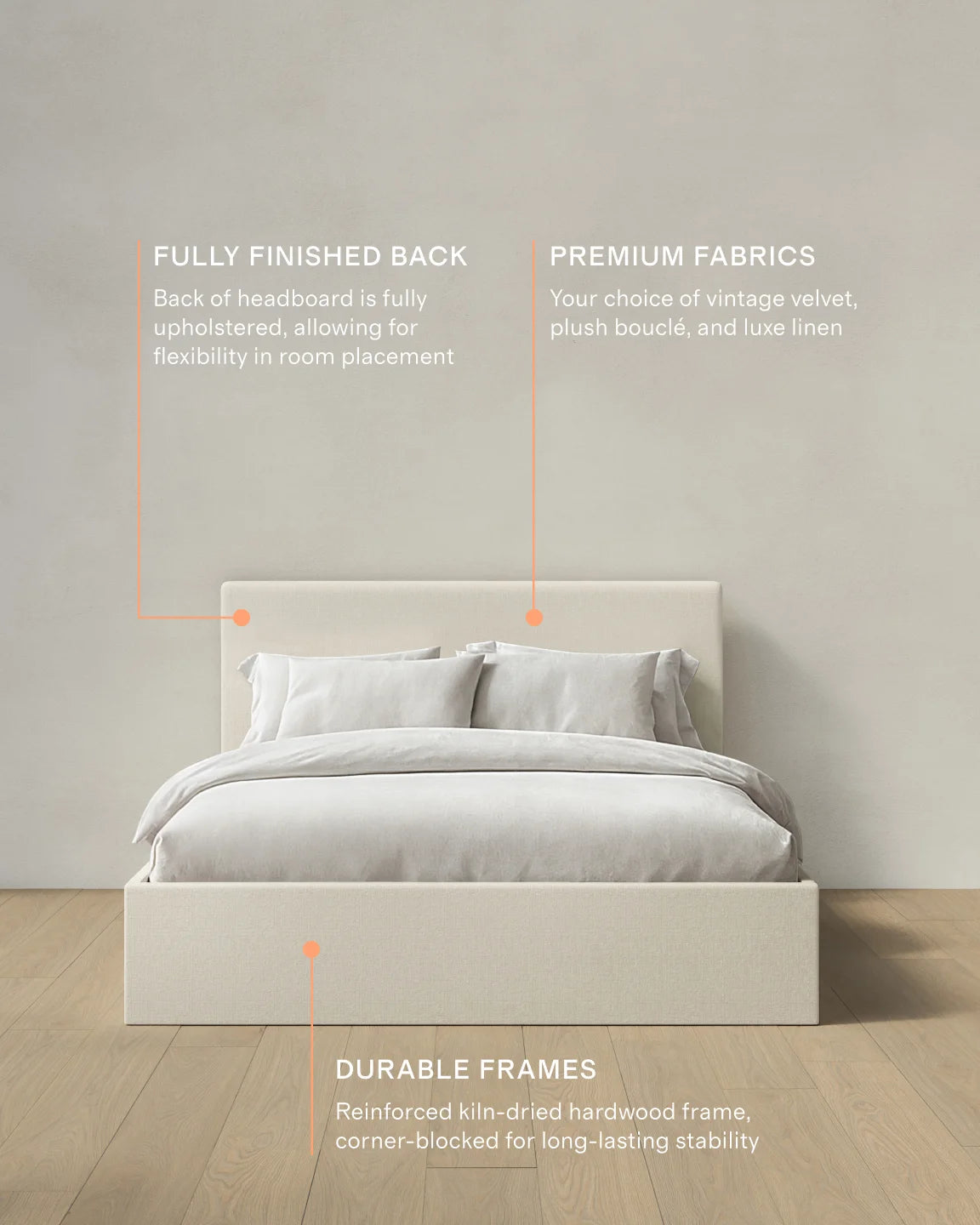 100% Linen Square Bed - Full / Canvas