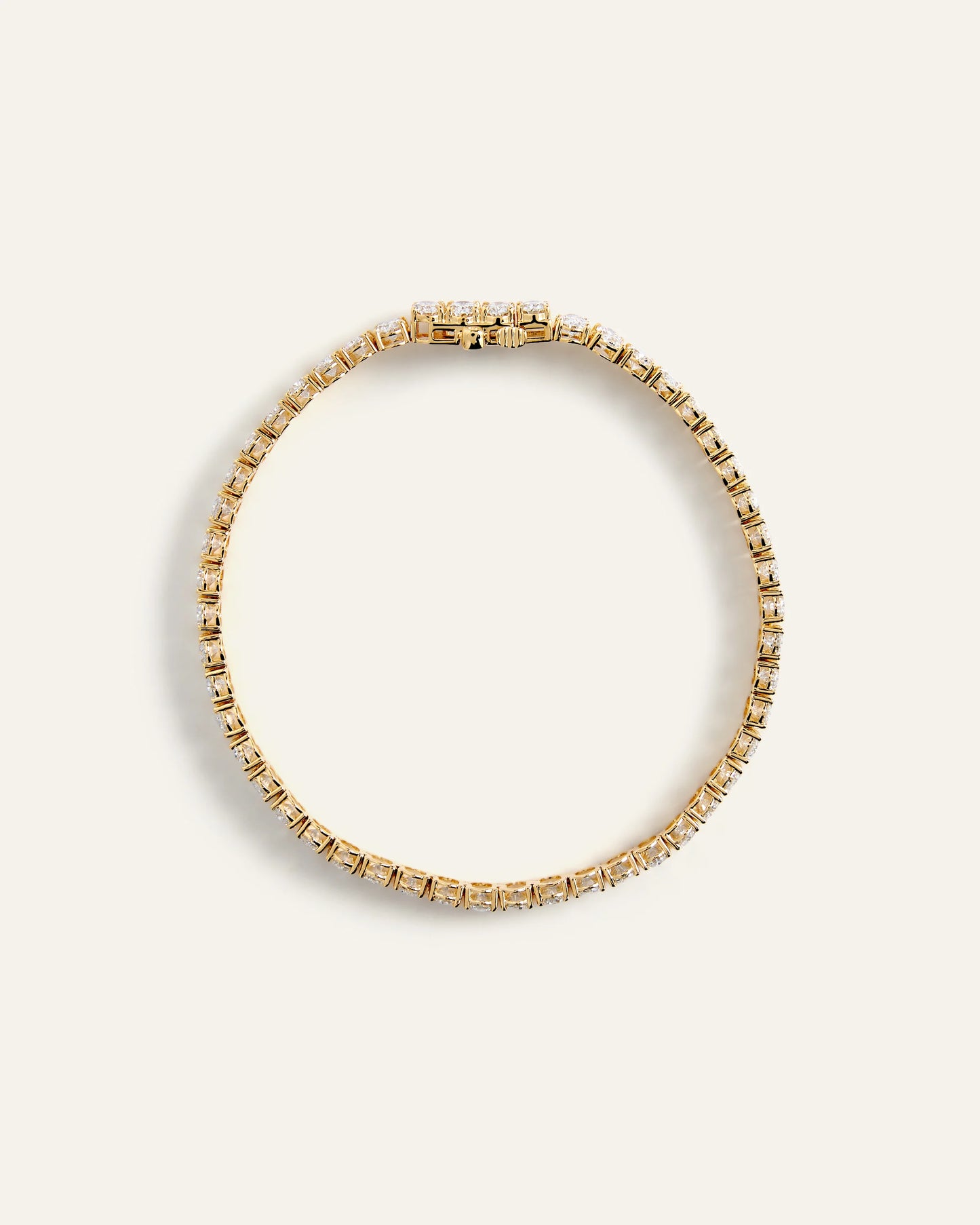 14K Gold Lab Grown Diamond North-South Oval Tennis Bracelet - 10ctw - 6.5" / Yellow Gold