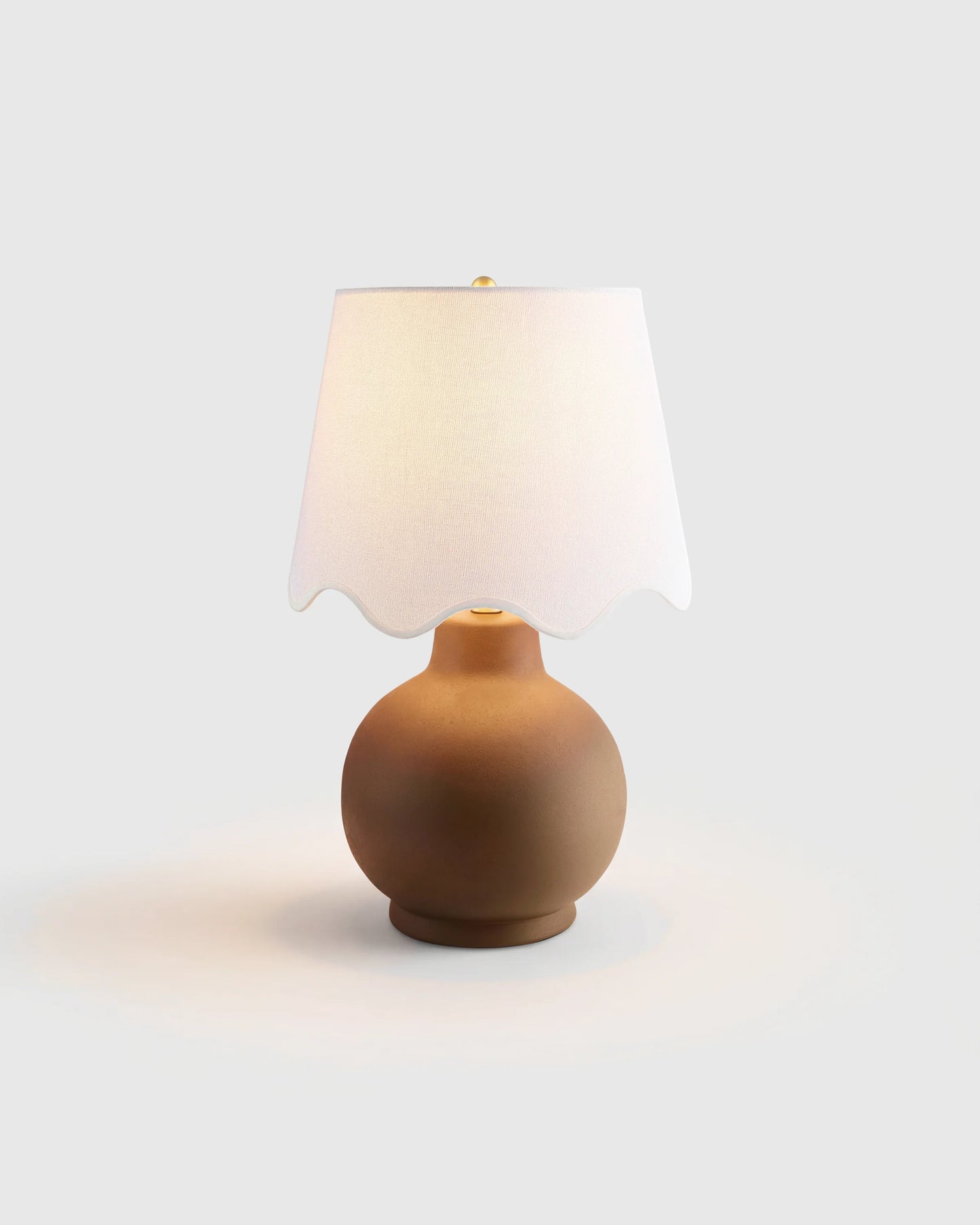 Coastal Ceramic Table Lamp with Scallop Shade - One Size / White