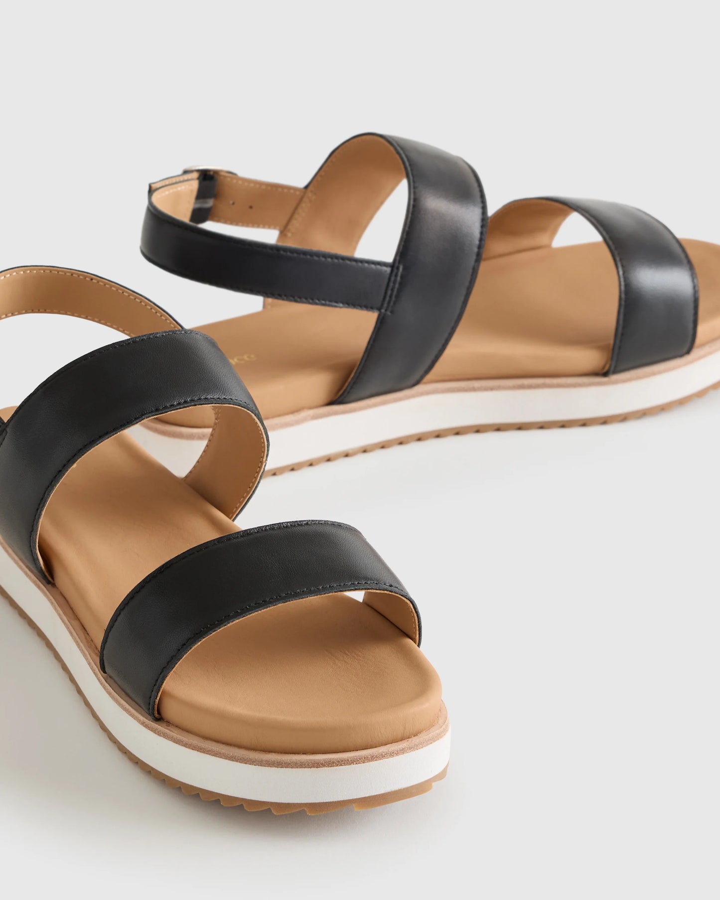 Italian Leather Platform Sandal - 5 / Bone