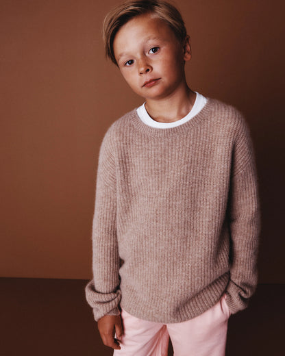 Washable Cashmere Fisherman Tunic Sweater - 6 / Oatmeal