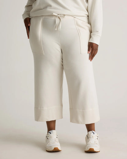 SuperSoft Fleece Cropped Wide Leg Pants - 1X / Heather Grey