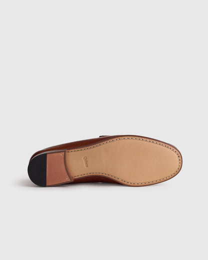 Calfskin Leather Horsebit Loafer - 7 / Tan