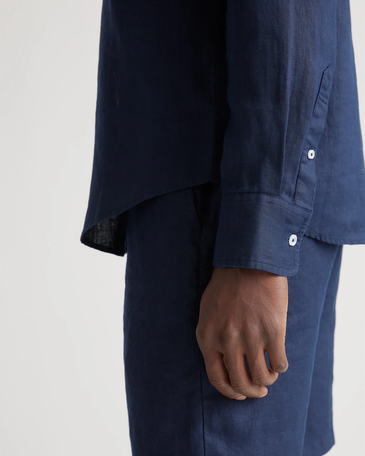 100% European Linen Relaxed Long Sleeve Shirt - XS / Flax